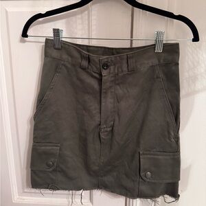 Paul Boye Sete 1987 French Military Olive Green Utility Cargo Mini Skirt